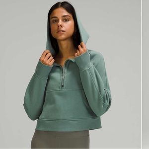 Scuba Oversized Half Zip Hoodie Tidewater Teal M/L